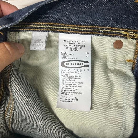 G-Star Raw3301 Dark Wash Attacc Straight Jeans